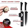 Conjunto Jogo de Facas do Chef Master Profissional 6 Peças - Preto Premium