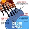 Conjunto Jogo de Facas do Chef Master Profissional 6 Peças - Preto Premium