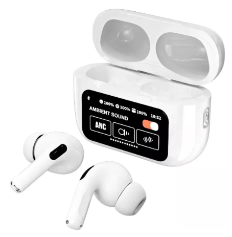 Kit com 2 Fones de Ouvido Bluetooth 5.4 Touch A9 PRO - BRANCO
