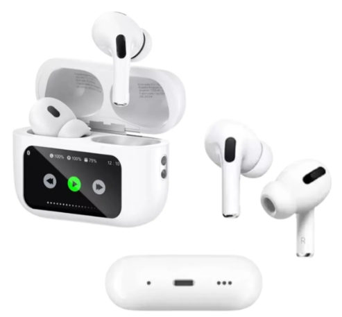 Kit com 2 Fones de Ouvido Bluetooth 5.4 Touch A9 PRO - BRANCO
